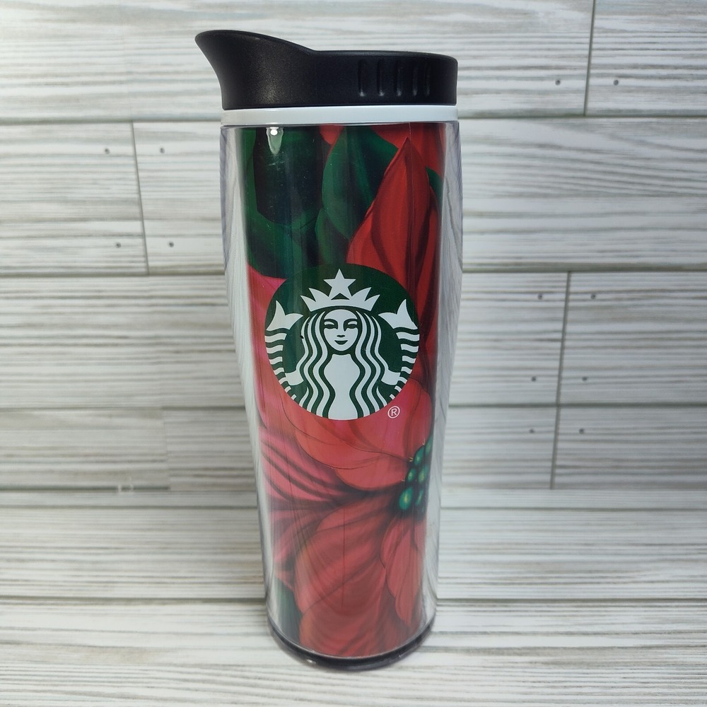 Starbucks Christmas‎ Poinsettia Holiday 16oz Travel Mug Coffee Tumbler 2020